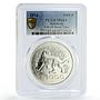 Indonesia 2000 rupiah Conservation Javan Tiger Fauna MS64 PCGS silver coin 1974