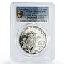 Mexico 5 pesos Two Worlds Encounter Wildlife Turtle Fauna PR69 PCGS Ag coin 1994