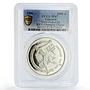 Tanzania 2000 shillings Olympics Discus Throw Piefort SP67 PCGS silver coin 1996