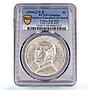 China 1 dollar Republic Junk Dollar Sun Yat Sen Ship AU PCGS silver coin 1934