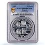 Bulgaria 10 leva Intercosmos Cosmonauts Space KM-157 PR64 PCGS silver coin 1985