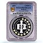 Bulgaria 1,95583 leva European Union Alphabet PR67 PCGS silver coin 2007