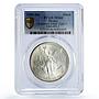 Mexico 1 onza Libertad Angel of Independence Type 1 MS66 PCGS silver coin 1991