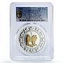 Mongolia 500 togrog Lunar Calendar Year of Dog Gilt PR70 PCGS silver coin 2006