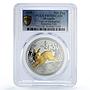 Mongolia 500 togrog Lunar Calendar Rabbit Year Gilt PR70 PCGS silver coin 1999