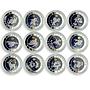 Armenia 100 dram 12 Set Zodiac Signs Star-shaped Inserts silver coins 2007 2008