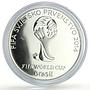 Croatia 150 kuna Football World Cup in Brazil Mascot Trophy silver coin 2013