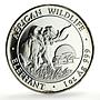 Somalia 100 shillings African Wildlife Elephant Fauna silver coin 2009