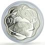 China 10 yuan Lunar Calendar Year of the Ox Bull Wavy proof silver coin 2009