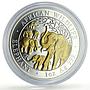Somalia 100 shillings African Wildlife Elephant Fauna Gilt silver coin 2008