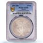 Mexico 2 pesos Independence Centennial Libertad AU53 PCGS silver coin 1921