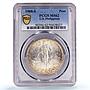 Philippines 1 peso US Decimal Coinage Small Type MS62 PCGS silver coin 1908-S