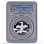 Russia 1 rouble Conservation Red Book Cormorant Bird PR69 PCGS silver coin 2003