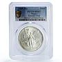 Mexico 1 onza Libertad Angel of Independence MS67 PCGS silver coin 1988