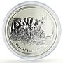 Australia 8 dollars Lunar Calendar II Year of the Mouse 5 oz silver coin 2008