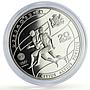 Georgia 20 lari Beijing Olympic Games Stadium Runners proof silver coin 2008