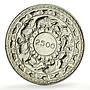 Sri Lanka Ceylon 5 rupees Buddhism 2500 Years Animals Religion silver coin 1957