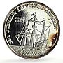 Latvia 1 unce ounce oz Latvians America Ship Clipper BU silver token coin 1989