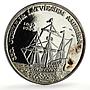 Latvia 1 unce ounce oz Latvians America Ship Clipper silver token coin 1989