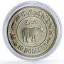 Singapore 10 dollars Lunar Calendar Year of the Ox Bull proof silver coin 1985