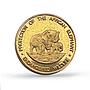 Uganda 4000 shillings Endangered Wildlife Elephants Pattern coin 1995