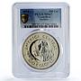 Costa Rica 100 colones Conservation Manatee Fauna MS67 PCGS silver coin 1974