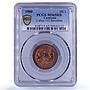 Spain Catalonia 5 centimos Union Coinage St. George MS65 PCGS copper coin 1900