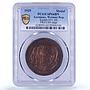 Germany Weimar Ferdinand Zeppelin Eckener Durr SP64 PCGS copper medal 1929