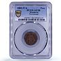 Honduras 1 peso Provisional Coinage Tree KM-24 AU58 PCGS copper coin 1862