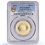 Turks and Caicos 100 crowns Friendship 7 Aurora 7 Space MS69 PCGS gold coin 1975