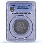 Philippines 50 centavos King Alfonso XII Coinage XF45 PCGS silver coin 1884