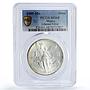 Mexico 1 onza Libertad Angel of Independence MS68 PCGS silver coin 1985