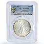 Mexico 1 onza Libertad Angel of Independence MS68 PCGS silver coin 1985
