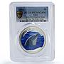 Palau 5 dollars Marine Life Protection Dolphin Fauna PR70 PCGS silver coin 2004