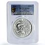 Somalia 1000 shillings African Wildlife Elephant MS69 PCGS silver coin 2005
