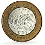 Mexico 100 pesos Cervantes Don Quijote Anniversary Literature bimetal coin 2005