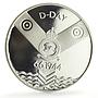 Slovakia 200 korun D-Day Normandy Landings Plane Aviation proof silver coin 1994