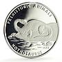 Cambodia 20 riels Prehistoric Nothosaurus Dinosaurs proof silver coin 1994