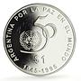 Argentina 1 peso United Nations UN Logo 50th Anniversary proof silver coin 1995