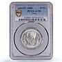 Iraq 50 fils King Ghazi I Coinage KM-104 AU58 PCGS silver coin 1938