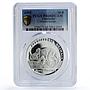 Cambodia 20 riels Prehistoric Monoclonius Dinosaurs PR68 PCGS silver coin 1995