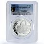 Laos 50 kip Elasmosaurus Tylosaurus Dinosaurs PR68 PCGS silver coin 1994