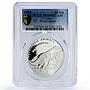 Laos 50 kip Prehistoric Megalosaurus Dinosaurs PR69 PCGS silver coin 1995