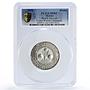 Mexico Football World Cup Brazil Champion Winner SP64 PCGS silver medal 1970