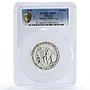 Mexico Football World Cup Juego Pelota Grove-1082a SP67 PCGS silver medal 1970