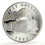 Marshall Islands 50 dollars Evening Star Trains Railways proof silver coin 1996