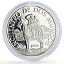 Uruguay 250 pesos Man Horse Hombre Caballo Ibero-American proof silver coin 2000