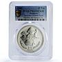 Mongolia 25 togrog UNICEF Save Children Child Year PR69 PCGS silver coin 1989