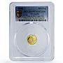Mongolia 500 togrog Year of the Tiger Lunar Calendar PR70 PCGS gold coin 1998