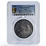 Spain Provisional Gobierno 5 Pesetas 1869 Restrike SP65 PCGS silver medal 1968
